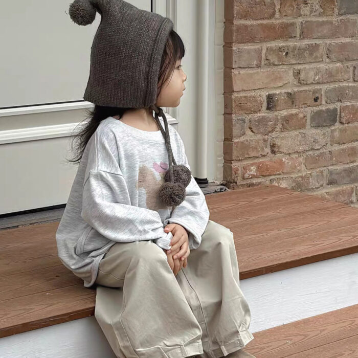 冬季童帽2~6y - 可愛百搭針織毛球帽 / 四色