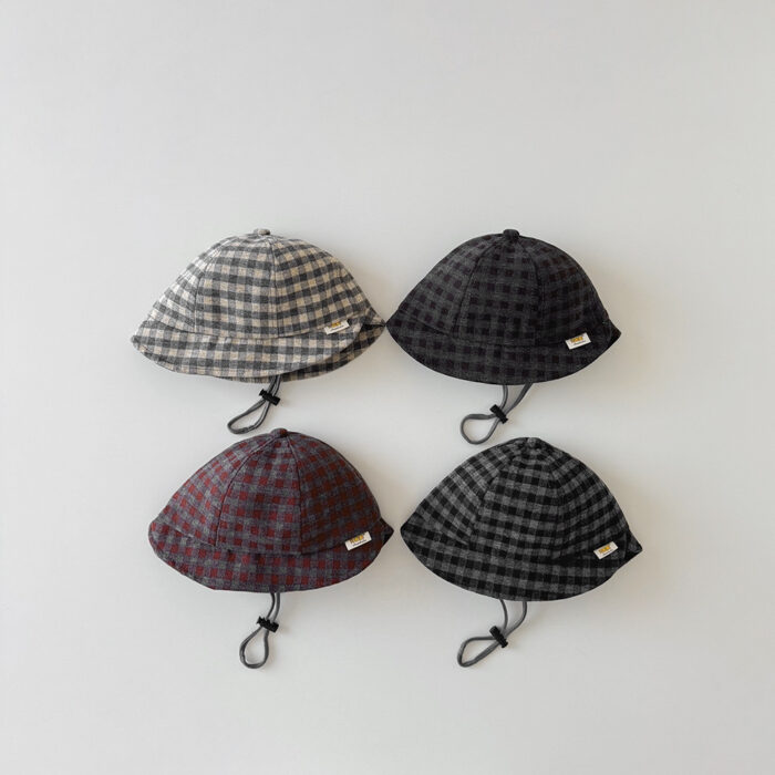 冬季童帽5m~2y - 復古格紋盆帽 / 四色