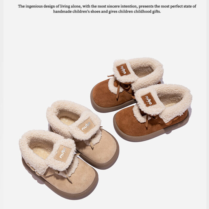 13~17.5cm - 可愛真皮保暖棉靴 / 二色