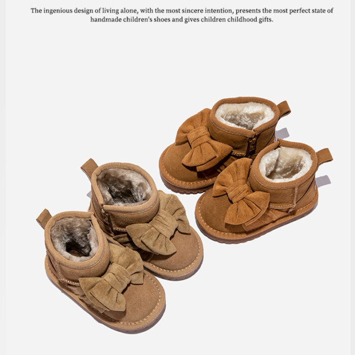 12.5~17.8cm - 超可愛的蝴蝶結棉靴 / 二色