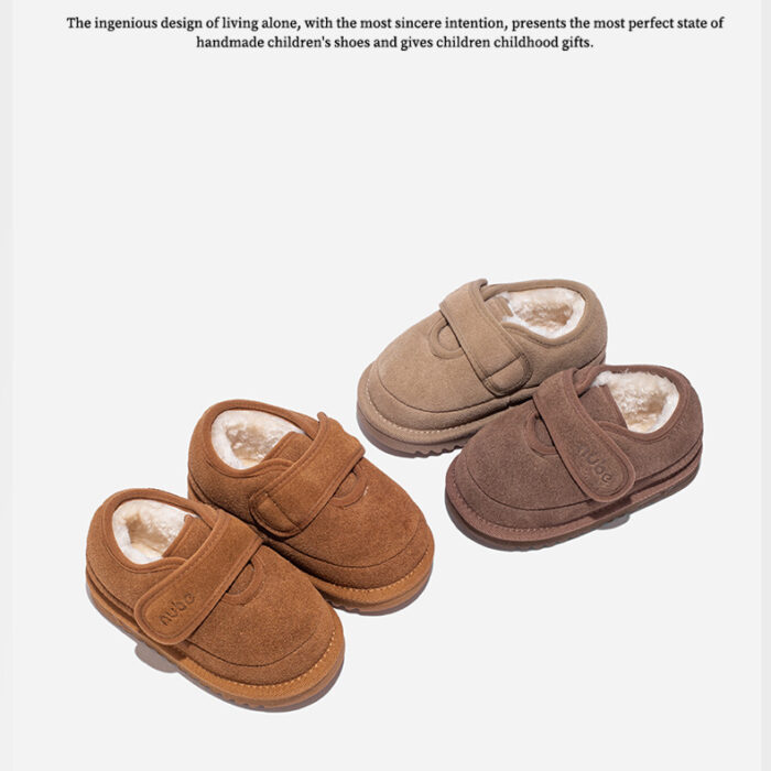 12.5~17.2cm - 瑪莉珍鞋真皮保暖短靴 / 三色