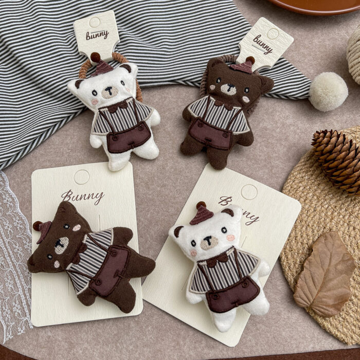 森林系熊熊手工髮夾&髮圈 / 四款