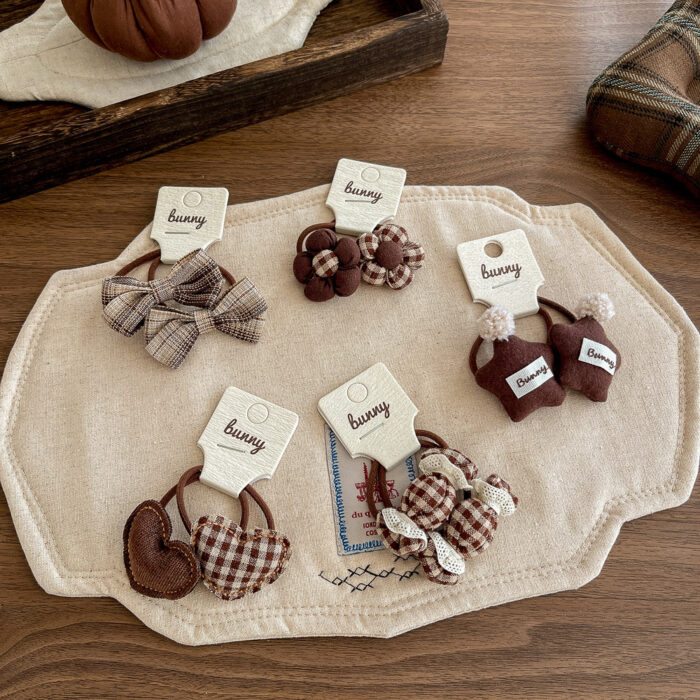 咖啡森林系手工髮圈 不傷髮 / 五色