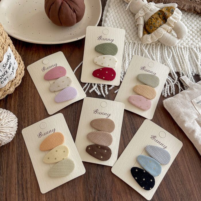 手工水滴BB夾三個一組 / 六款