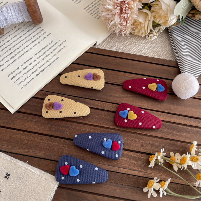 波點三角百搭BB手工氣質夾兩個一組 / 三色