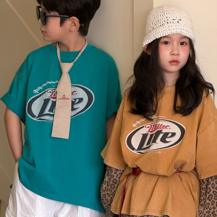 韓版夏季100~160cm - 美式英文印花上衣 / 二色