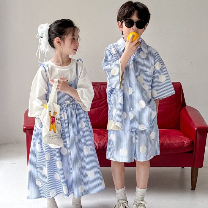韓版夏季90~150cm - 兄妹大園點套裝 / 洋裝