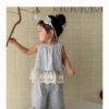韓版夏季73~110cm - 蕾絲花邊背心套裝(上衣+下褲)：圖片 4