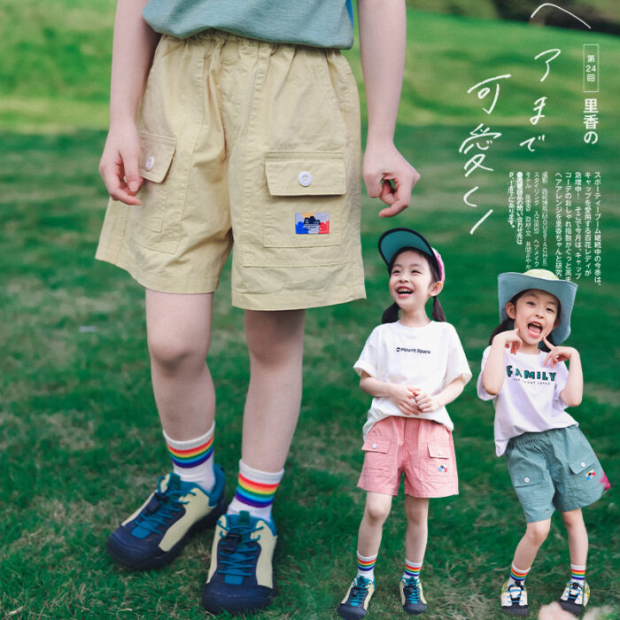 凹豆夏季100~150cm - 百搭水洗棉工裝短褲 / 三色