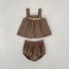韓版夏季73~110cm - 格紋小蕾絲套裝 (上衣+下褲)：圖片 6