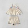 韓版夏季73~110cm - 繡花套裝 (上衣+下褲)：圖片 6