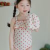 韓版泳裝80~130cm - 肩帶連身泳衣含帽子 / 二色：圖片 9