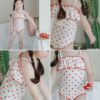 韓版泳裝80~130cm - 肩帶連身泳衣含帽子 / 二色：圖片 4