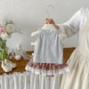 甜美蝴蝶結格紋套裝(73~100cm)：圖片 4