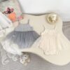 碎花網紗包屁衣 / 二色(66~90cm)：圖片 10