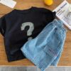 條紋工裝五分褲 (80~130cm)：圖片 2