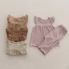 素色木耳邊居家服睡衣 / 四色 (73~100cm)：圖片 2