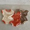 撞色華夫格包屁衣 / 三色(66~90cm)：圖片 3