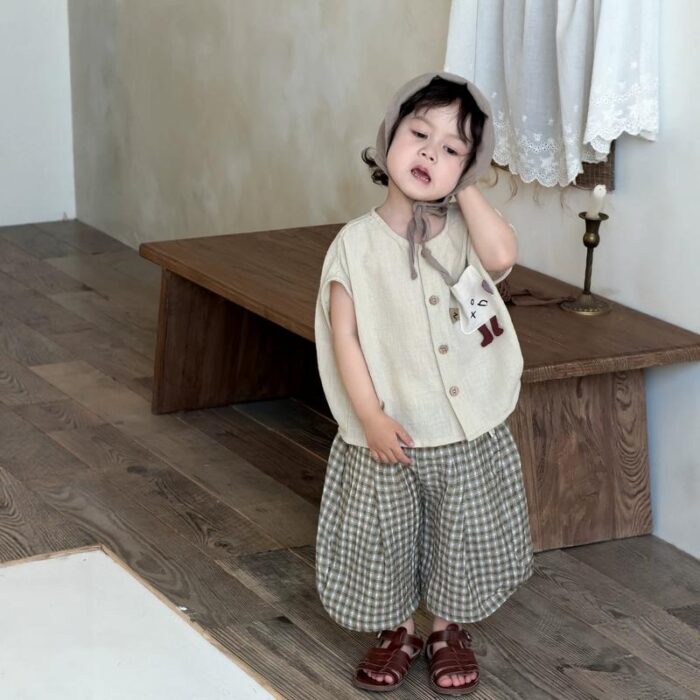 日系上衣 / 格紋褲 (73~110cm)