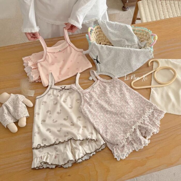 細肩背心捲邊居家服 (90~140cm) / 4款