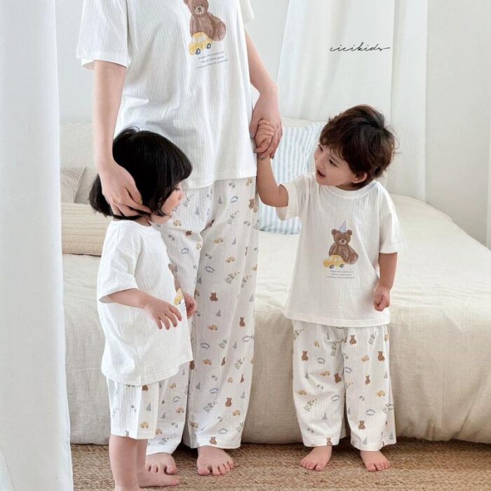 親子可愛熊熊印花居家服(80~160cm) / 4款