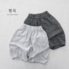 日系線條拼接七分褲 / 二色 (80~130)