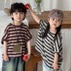 落肩橫條上衣 / 二色 (80~140)