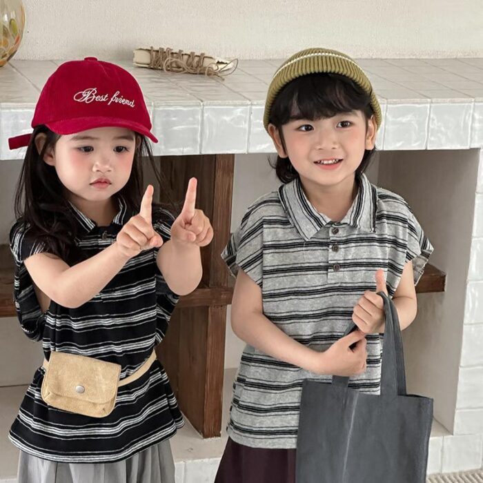 橫條polo上衣 / 二色 (80~140)