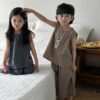 日系格紋套裝/二色 (80~140)：圖片 9
