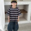 橫條落肩上衣 / 二色 (80~140) 淺100X深80X：圖片 11