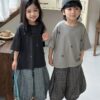 日系三角樹落肩上衣 / 二色 (80~140)：圖片 11