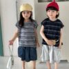 橫條落肩背心 / 二色 (80~140)：圖片 11