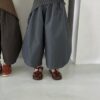 日系線條屁兜寬鬆闊腿褲 / 二色 (80~140) 灰100X：圖片 17