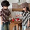 落肩橫條上衣 / 二色 (80~140)：圖片 2
