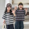 橫條落肩上衣 / 二色 (80~140) 淺100X深80X：圖片 2