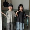 日系三角樹落肩上衣 / 二色 (80~140)：圖片 2