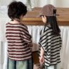 落肩橫條上衣 / 二色 (80~140)：圖片 3