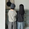 日系三角樹落肩上衣 / 二色 (80~140)：圖片 4