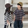 橫條落肩上衣 / 二色 (80~140) 淺100X深80X：圖片 5