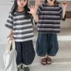 線拚闊腿七分褲 / 二色 (80~140)：圖片 5