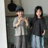日系三角樹落肩上衣 / 二色 (80~140)：圖片 5