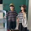 橫條落肩上衣 / 二色 (80~140) 淺100X深80X：圖片 8