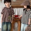 落肩橫條上衣 / 二色 (80~140)：圖片 7