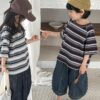 橫條落肩上衣 / 二色 (80~140) 淺100X深80X：圖片 9
