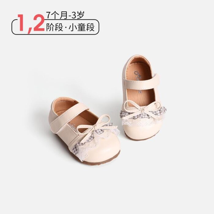 12.5~16.5cm - 格紋蕾絲公主鞋 / 三色