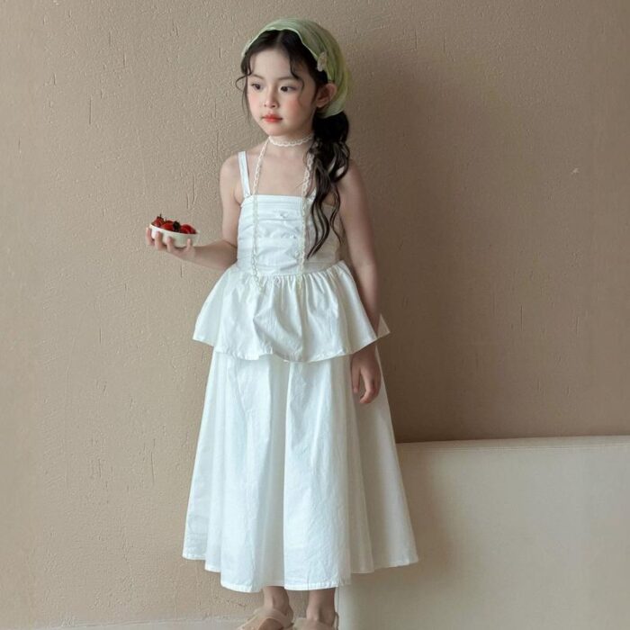 質感蕾絲肩帶洋裝(90~150)