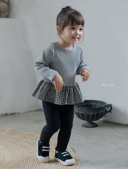 格紋下擺上衣 / 三色 (12m~115cm)