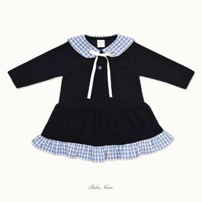 格紋拼接洋裝 / 三色(12m~115cm)