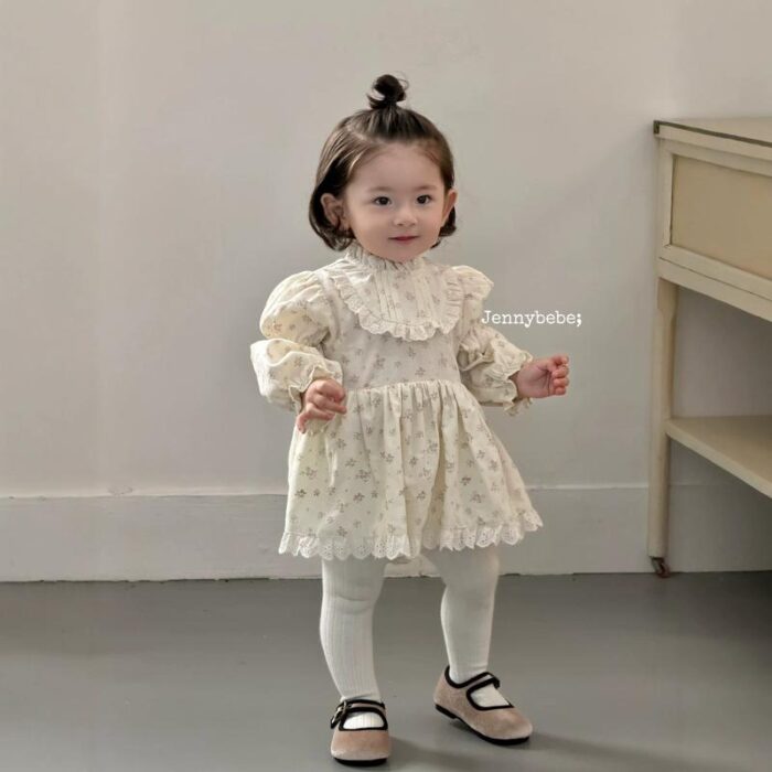 荷葉邊碎花包屁衣裙(66~90cm)